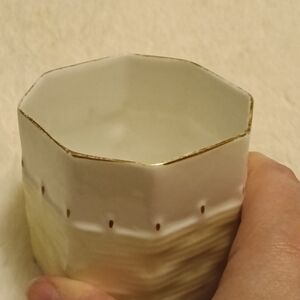 White and Gold Ceramic Vase